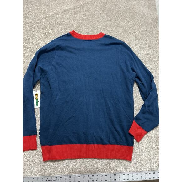 NEW Tipsy Elves Ugly Christmas Sweater Men’s XXL Go Big Go Home Car Tree Blue - Picture 7 of 7